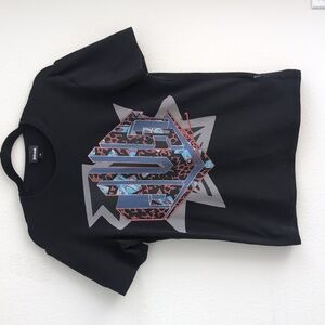 Just Cavalli Black Graphic Tee JUST Logo